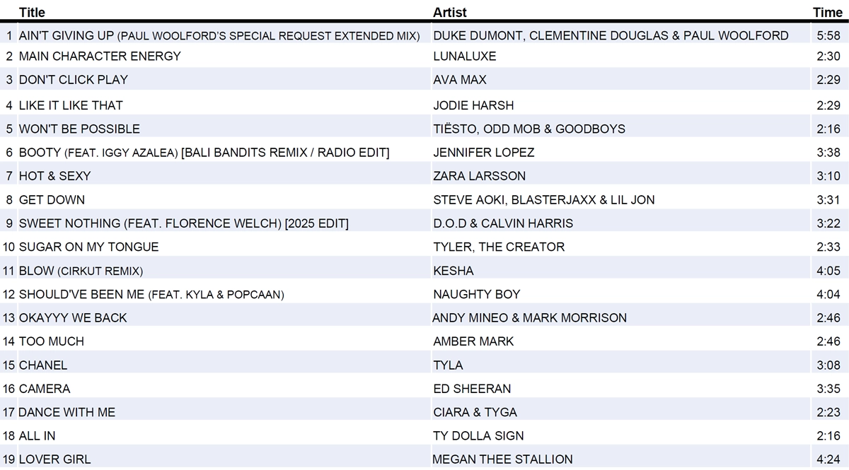 25年12月のミュージックリストの画像